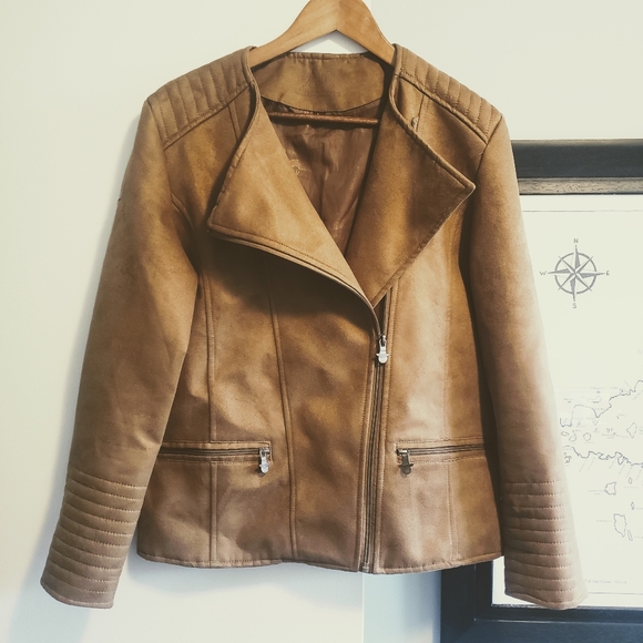 Brown Faux Suede Luxury AC Jacket (Made in Italy) - Picture 4 of 5